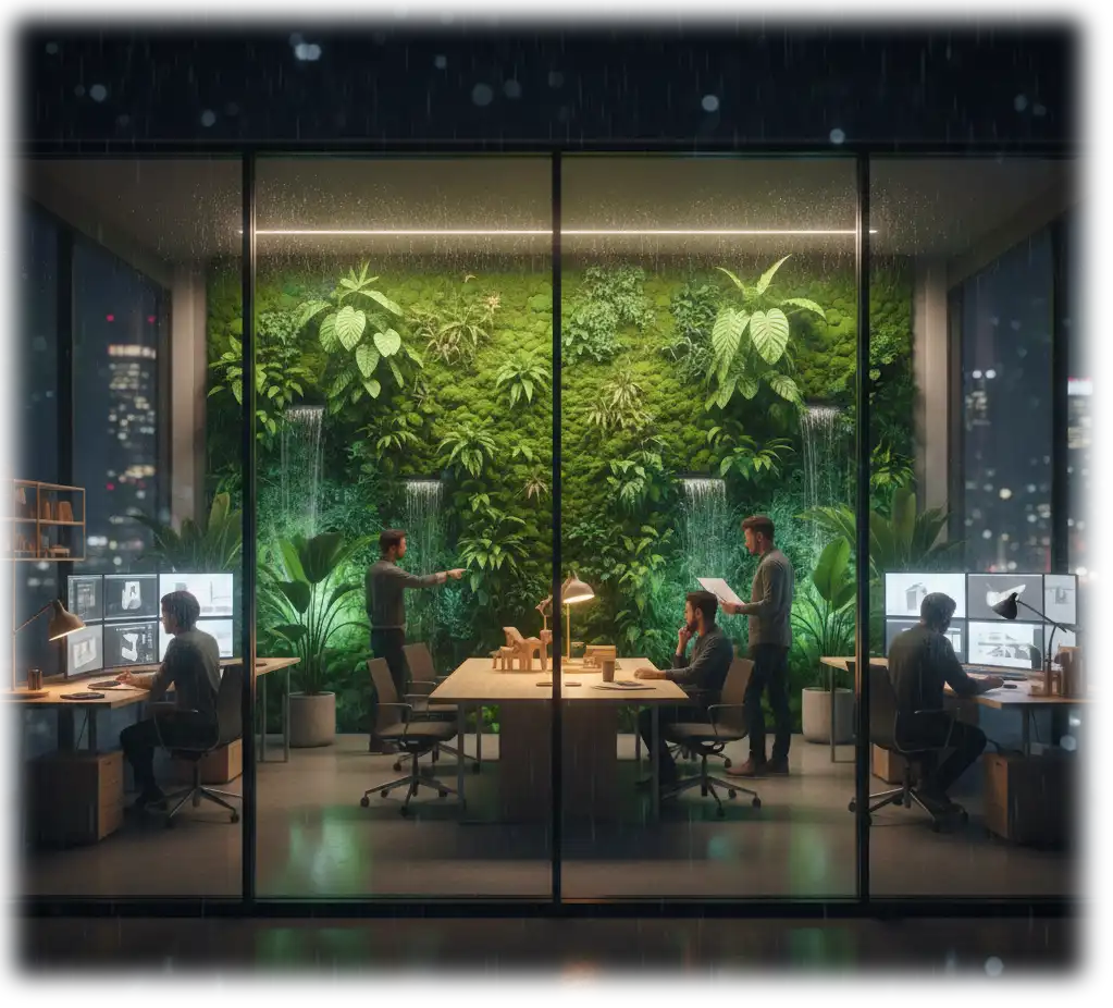 oficinas jardines paredes verdes